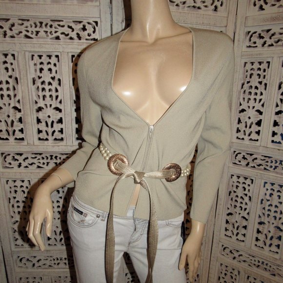 Valentino Sweaters - VALENTINO PEARL BELT CARDIGAN KNiT TOP SZ  S